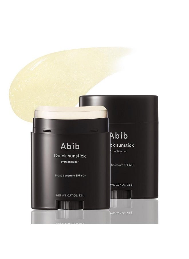 Abib Quick Sunstick Protection Bar SPF50+ 0.77 fl oz / 22 g | Korean Suncreen Stick Suncare Sunblock, No Whitecast, Protector Solar Barra, Centella Asiatica Extract, Aloe Extract, Ceramide NP