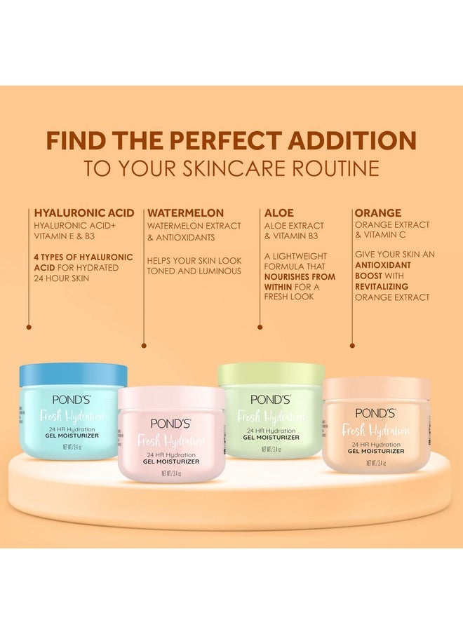 POND'S Orange Extract & Vitamin C Gel Face Moisturizer For Renewed and Luminous Skin, 3.4 oz