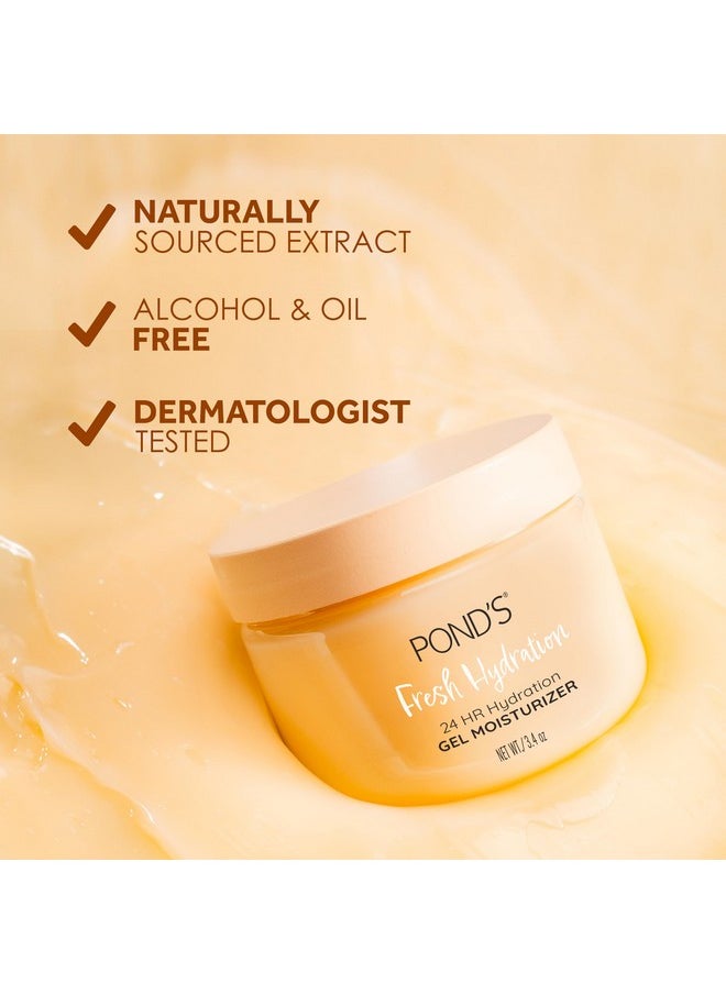 POND'S Orange Extract & Vitamin C Gel Face Moisturizer For Renewed and Luminous Skin, 3.4 oz