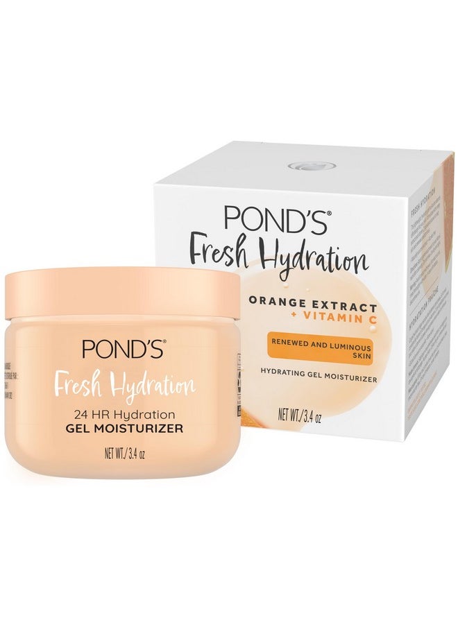 POND'S Orange Extract & Vitamin C Gel Face Moisturizer For Renewed and Luminous Skin, 3.4 oz