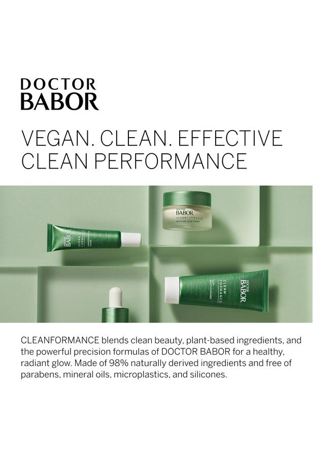BABOR CLEANFORMANCE Moisture Glow Cream, Travel Daily Moisturizer with Light-Reflecting Pigments, Instant Glow and Hydration, Prebiotics & Probiotics Facial Cream, Radiant Even Complexion, 0.5 oz