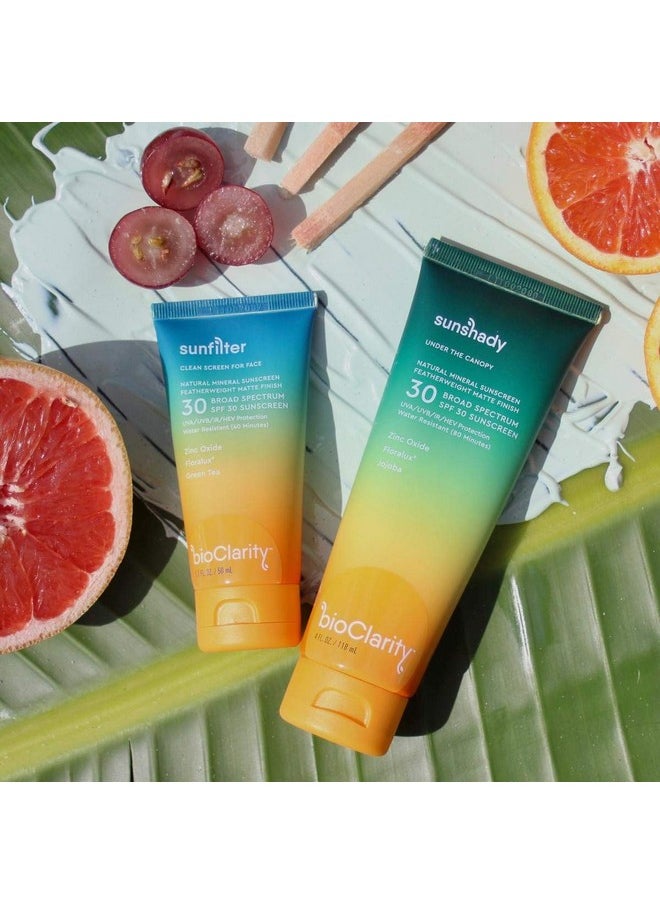 bioClarity SunFilter SPF 30 Mineral Sunscreen Face Lotion | Vegan & Reef Safe (Non-Nano 100% Mineral Zinc Oxide) | Water Resistant & Sweat-Proof