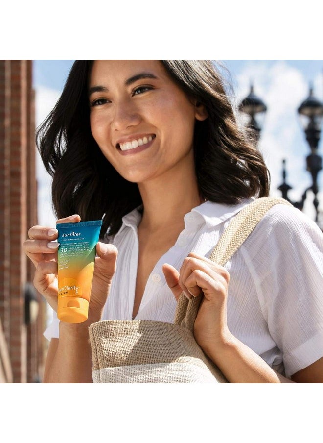 bioClarity SunFilter SPF 30 Mineral Sunscreen Face Lotion | Vegan & Reef Safe (Non-Nano 100% Mineral Zinc Oxide) | Water Resistant & Sweat-Proof