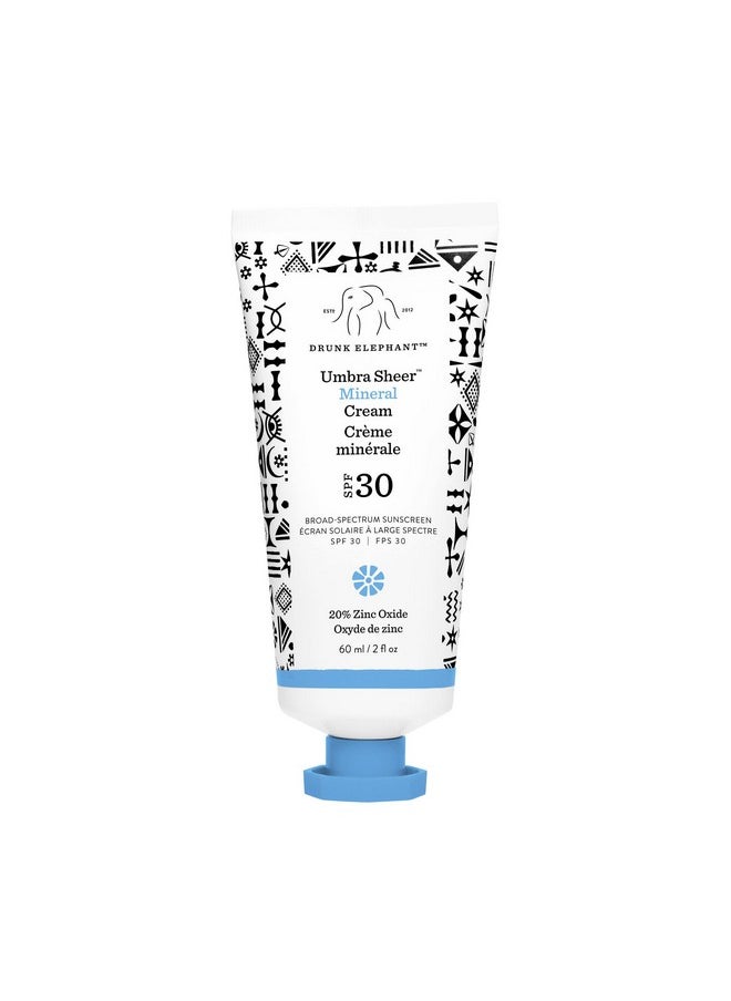 Drunk Elephant Umbra Sheer Mineral Cream SPF 30, 2.0 Ounce