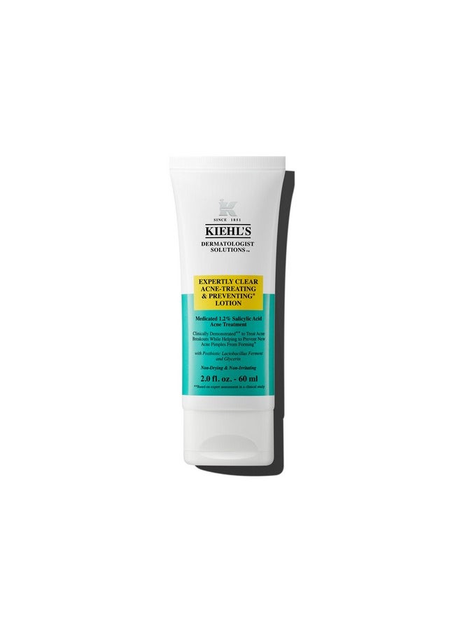 Kiehl's Expertly Clear Moisturizer with 1.2% Salicylic Acid & 2% Niacinamide, Hydrating Acne Treatment, Fades Post-acne Marks, Corrects Uneven Texture & Tone, Prevents Future Breakouts - 2 fl oz