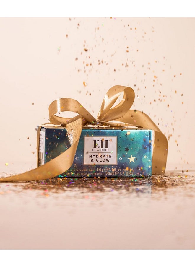 Emma Hardie Hydrate & Glow Gift Set: Travel Size 30ml Moringa Cleansing Balm and Travel Size 50ml Midas Touch Revitalising Face Cream, Dermatologically Tested, Natural and Cruelty Free