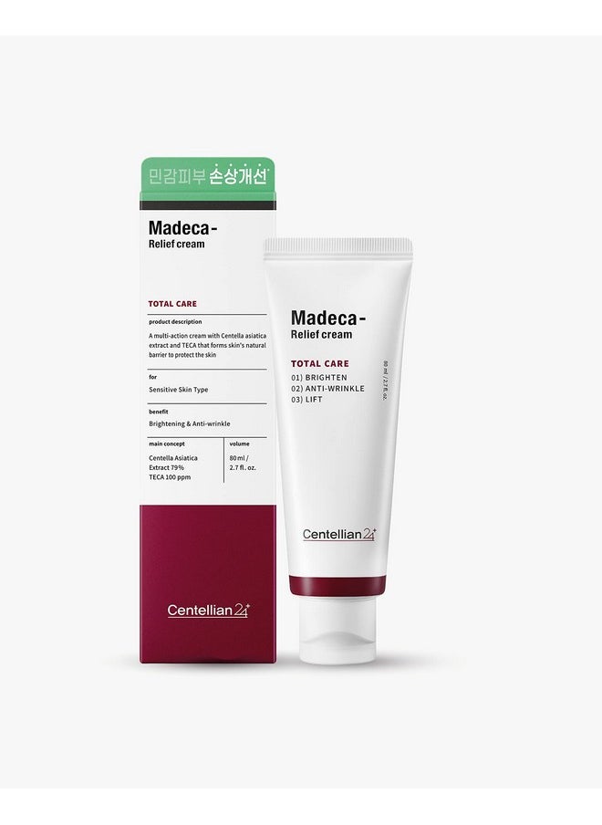 CENTELLIAN 24 Relief Cream (2.7fl oz) - Moisturizer for All Skin Types. Korean Skin Care for Barrier Repair and Enhanced Elasticity. TECA, Asiatica (Cica)