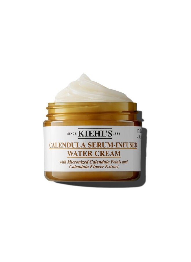 Kiehl's Calendula Serum Infused Water Cream, Soothing Gel Moisturizer for All Skin Types, Visibly Evens Skin Tone & Boosts Radiance in 1 Week, 24HR Hydration, Reduces Redness - 1.7 fl oz