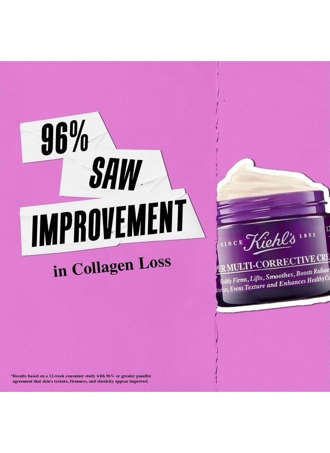Kiehl's Super Multi-Corrective Cream, Anti-Aging Wrinkle Reducing Face and Neck Cream, Evens Skin Tone, Smooths Skin Texture, Fast-Absorbing and Lightweight, All Skin Types, Paraben-free - 1.7 fl oz
