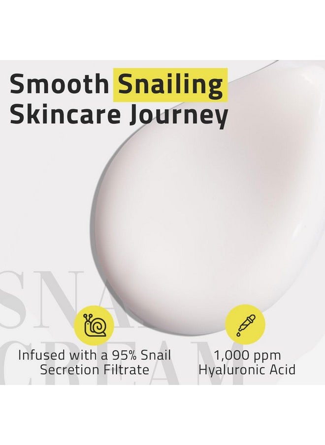 YEOUTH Advanced Snail Mucin Moisturizer Face Cream 95, Hydrating Advanced Snail Cream for Dry Skin, Glass Skin Moisturizer with Hyaluronic Acid & Arginine 4oz