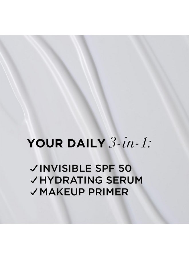 IT Cosmetics Hello Sunshine Invisible Sunscreen for Face SPF 50 - Sunscreen, Hydrating Serum & Makeup Primer - 1% Pro-Vitamin B5 & Hyaluronic Acid - HSA/FSA Eligible - No White Cast - 1.69 fl oz