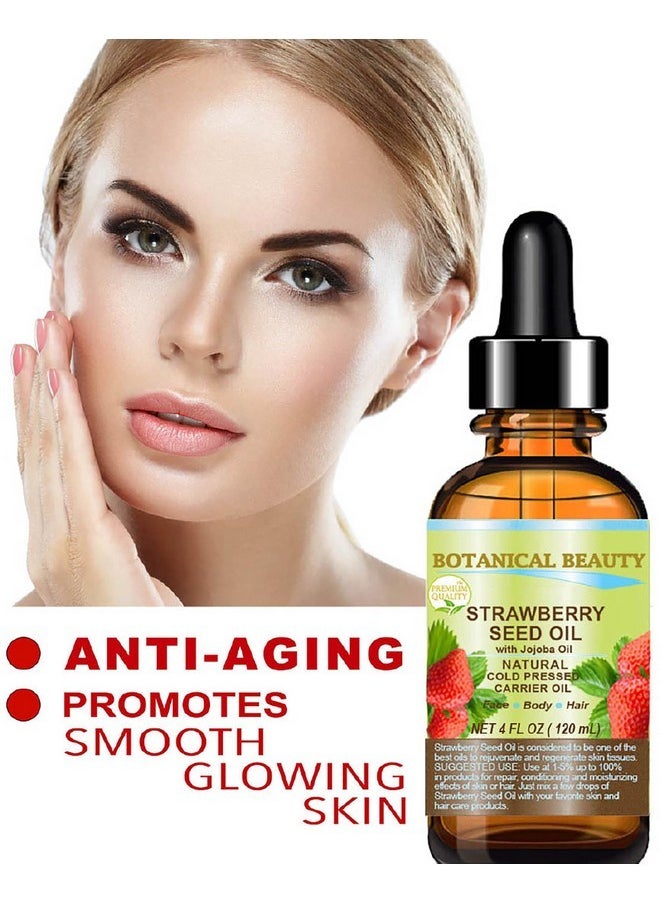 Botanical Beauty STRAWBERRY SEED OIL 100% Pure Natural Moisturizer. Cold Pressed Carrier oil. 1 Fl.oz.- 30 ml. For Face, Skin, Hair, Lip, Nails. Rich in Omega-3, Vitamin C, Vitamin E