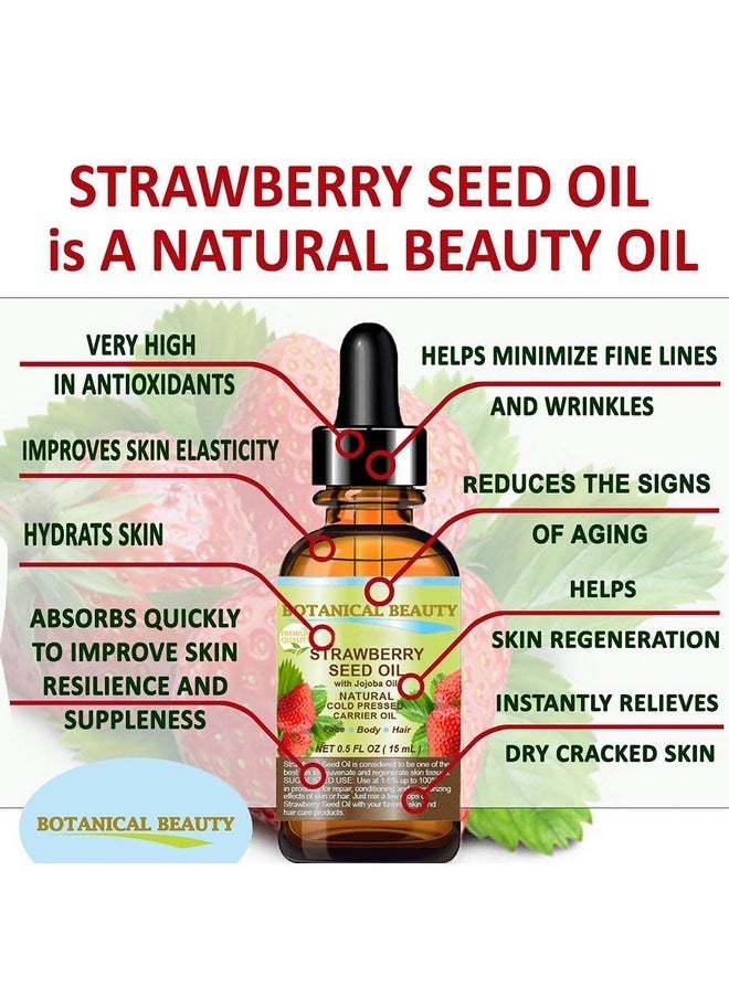 Botanical Beauty STRAWBERRY SEED OIL 100% Pure Natural Moisturizer. Cold Pressed Carrier oil. 1 Fl.oz.- 30 ml. For Face, Skin, Hair, Lip, Nails. Rich in Omega-3, Vitamin C, Vitamin E