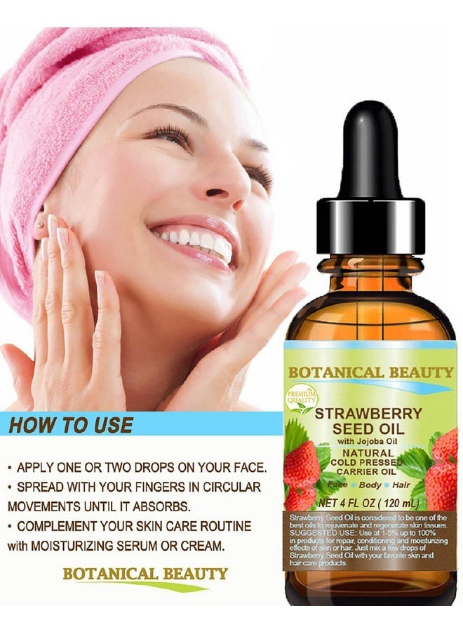 Botanical Beauty STRAWBERRY SEED OIL 100% Pure Natural Moisturizer. Cold Pressed Carrier oil. 1 Fl.oz.- 30 ml. For Face, Skin, Hair, Lip, Nails. Rich in Omega-3, Vitamin C, Vitamin E