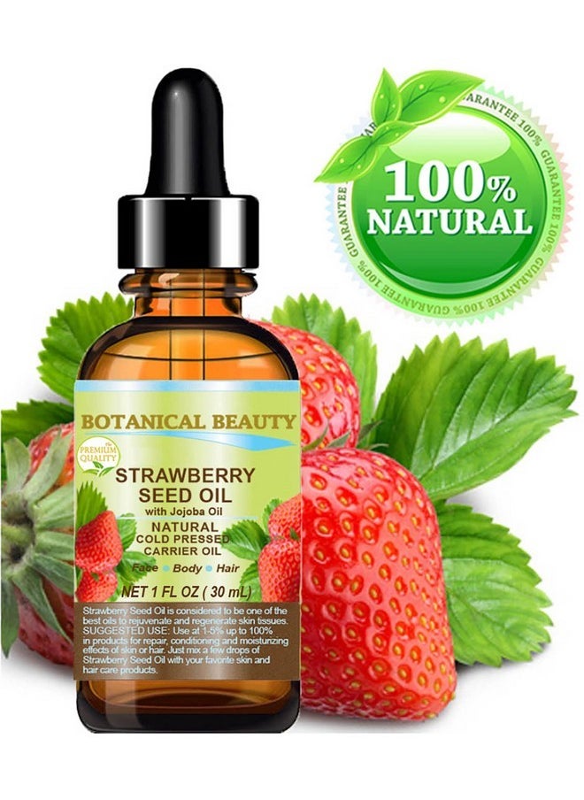 Botanical Beauty STRAWBERRY SEED OIL 100% Pure Natural Moisturizer. Cold Pressed Carrier oil. 1 Fl.oz.- 30 ml. For Face, Skin, Hair, Lip, Nails. Rich in Omega-3, Vitamin C, Vitamin E