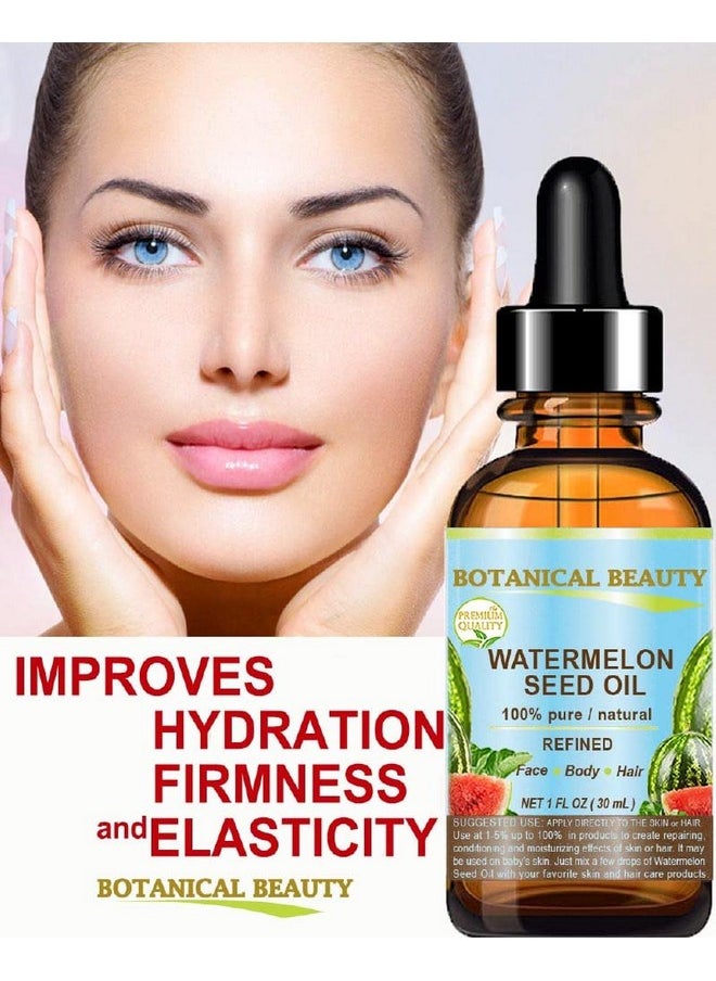 Botanical Beauty EGYPTIAN WATERMELON SEED OIL 100% Pure Natural Refined Undiluted Cold Pressed Carrier Oil 0.5 Fl. oz-15 ml for Face, Hair, Body, Skin, Lips, Nails