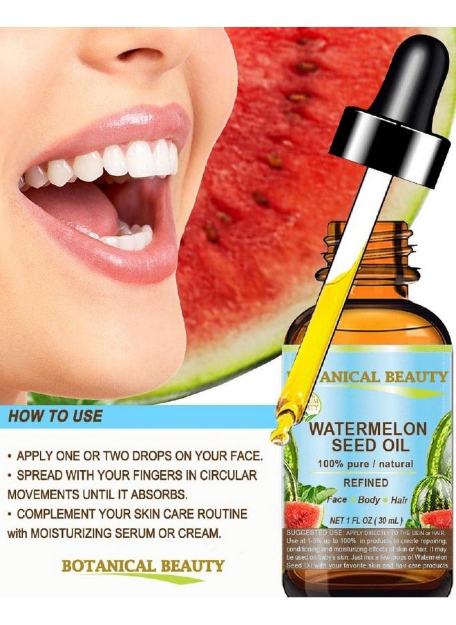 Botanical Beauty EGYPTIAN WATERMELON SEED OIL 100% Pure Natural Refined Undiluted Cold Pressed Carrier Oil 0.5 Fl. oz-15 ml for Face, Hair, Body, Skin, Lips, Nails