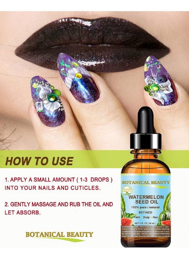 Botanical Beauty EGYPTIAN WATERMELON SEED OIL 100% Pure Natural Refined Undiluted Cold Pressed Carrier Oil 0.5 Fl. oz-15 ml for Face, Hair, Body, Skin, Lips, Nails