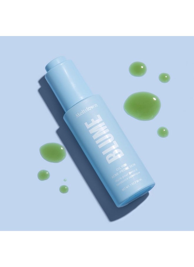 Blume Meltdown - Blue Tansy Face Oil - Acne Treatment + Pore Minimizer for Face - Skin-Smoothing Face Serum with Rosehip Oil, and Black Cumin Seed Oil - Helps Calm Redness and Improve Texture (0.5 oz)