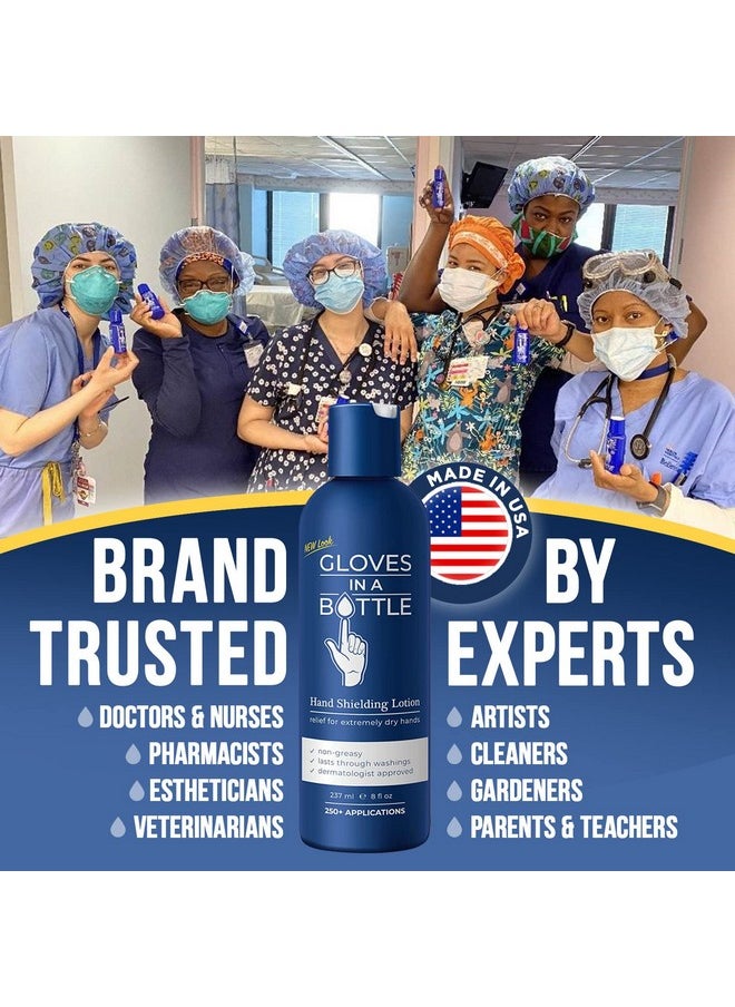 Gloves in a Bottle Shielding Lotion for Dry Itchy Skin Grease-Less and Unscented, 8 Fl Oz, Pack of 2