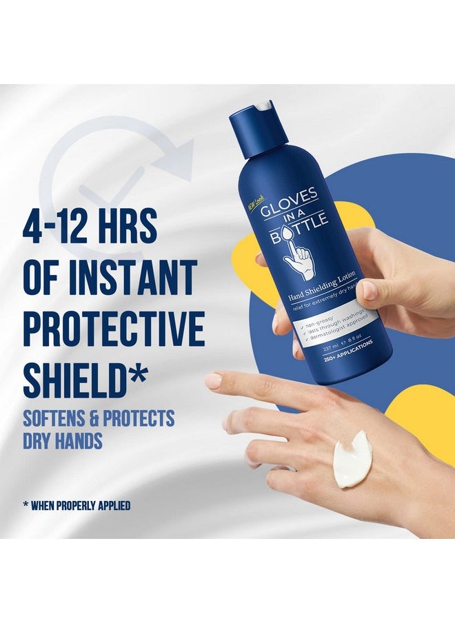 Gloves in a Bottle Shielding Lotion for Dry Itchy Skin Grease-Less and Unscented, 8 Fl Oz, Pack of 2