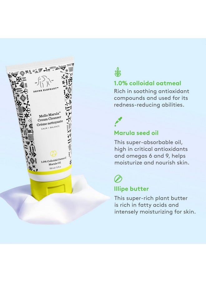 Drunk Elephant Mello Marula Cream Cleanser - 150 ml - gentle face wash - free of essential oils, silicones, and fragrances