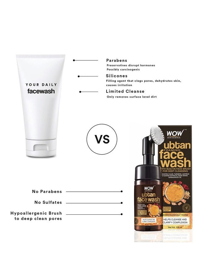WOW Skin Science Foaming Facial Cleanser - Unisex, Plant-Powered Ingredients, Sulfate-Free, Paraben-Free, 16 oz