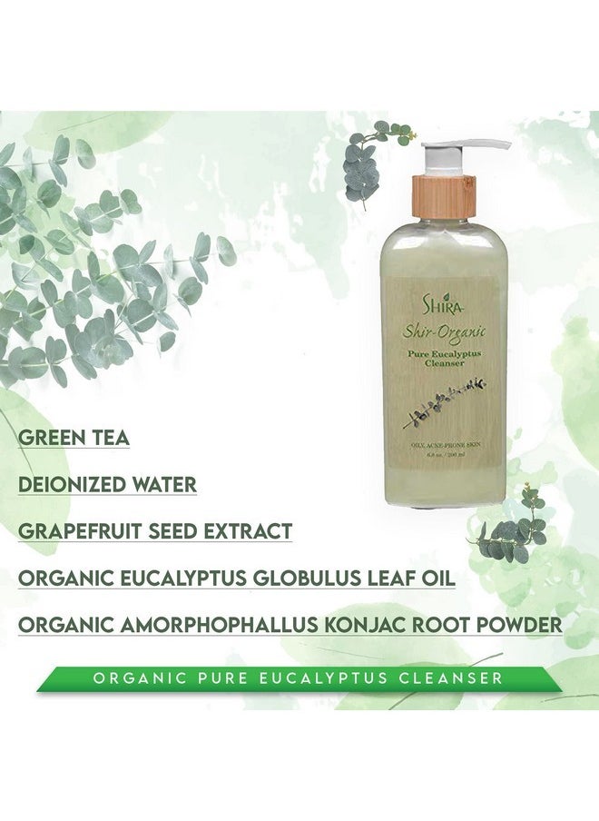 Shira Shir Organic Eucalyptus Cleanser Hydrating Facial Cleanser for Normal to Oily Skin. Antibacterial Acne Cleanser with Eucalyptus (200 ml)