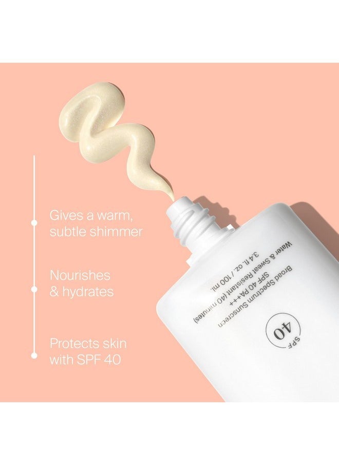 Supergoop! Glowscreen Body SPF 40 PA+++, 3.4 fl oz - Pack of 2 - Body Lotion + Broad Spectrum Sunscreen with Subtle Shimmer - Adds Instant Glow & Hydration - Contains White Stargrass & Coconut Alkanes