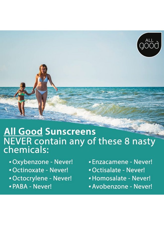 All Good Baby & Kids Mineral Face & Body Sunscreen - UVA/UVB Broad Spectrum, Coral Reef Friendly, Water Resistant, Zinc Oxide - (2) SPF 50 Butter Sticks & (2) SPF 30 Lotions