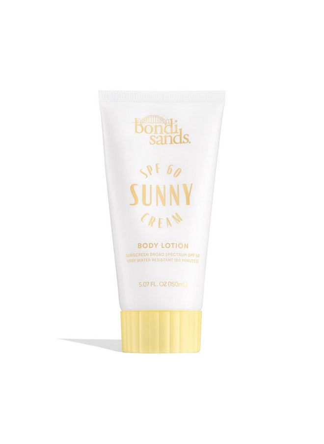 Bondi Sands Sunny Cream SPF 60 Body Lotion, Hydrating + Nourishing Broad Spectrum Sunscreen, Dermatologist-Approved, Water-Resistant, 5.07 Fl Oz