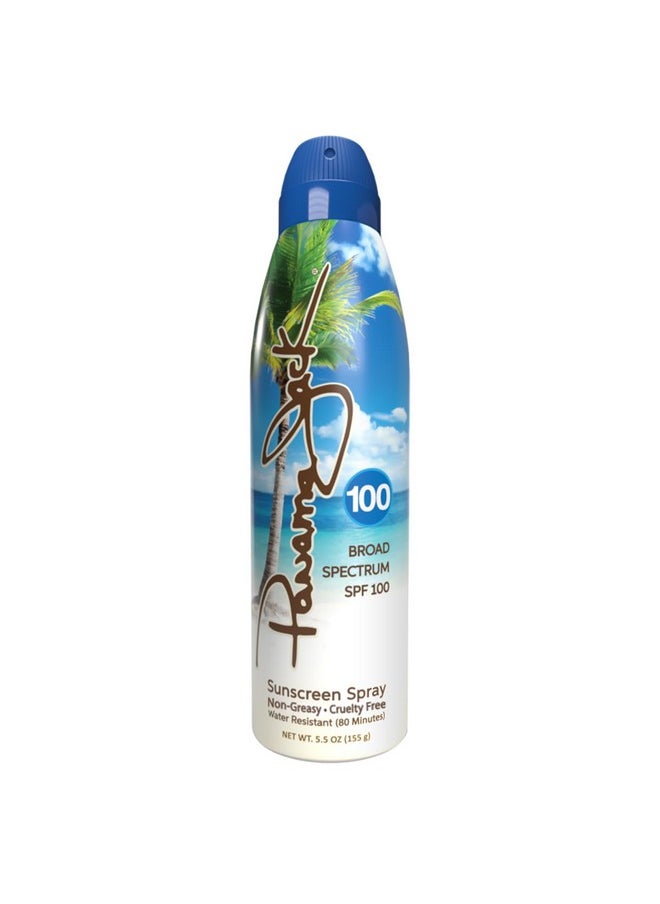 Panama Jack Continuous Spray Sunscreen - SPF 100, Broad Spectrum UVA/UVB Protection, PABA, Paraben, Gluten & Cruelty Free, Water Resistant (80 Minutes), 5.5 OZ (Pack of 1)