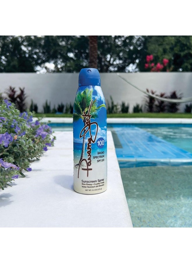 Panama Jack Continuous Spray Sunscreen - SPF 100, Broad Spectrum UVA/UVB Protection, PABA, Paraben, Gluten & Cruelty Free, Water Resistant (80 Minutes), 5.5 OZ (Pack of 1)