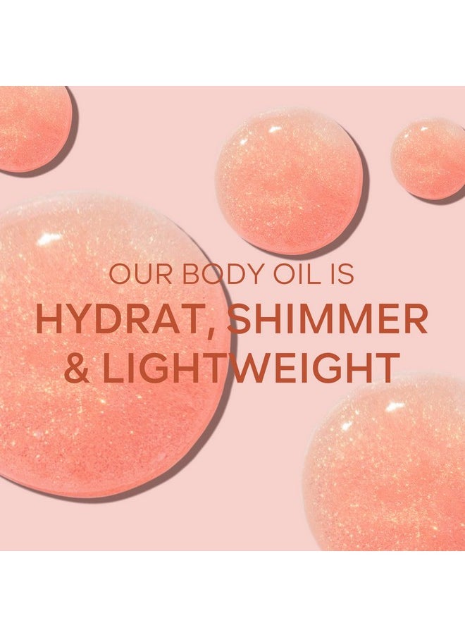 KYDA Body Glow Oil, SPF 45 Broad Spectrum, Sunscreen Body Oil with Rose Gold Mica, Moisturizing Coconut Body Oil, Glow Body Moisturizer, Lightweight, Water Resistant, 3.38 fl oz, ROSE
