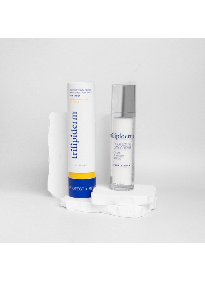 Trilipiderm Beach Lover Bundle - All-Body Moisture Retention Crème & Protective Day Crème Broad Spectrum SPF 30, Sunscreen Lotion Set for Face and Body, Travel Size