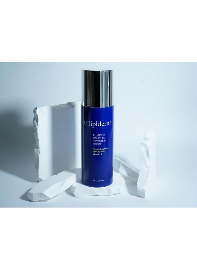 Trilipiderm Beach Lover Bundle - All-Body Moisture Retention Crème & Protective Day Crème Broad Spectrum SPF 30, Sunscreen Lotion Set for Face and Body, Travel Size