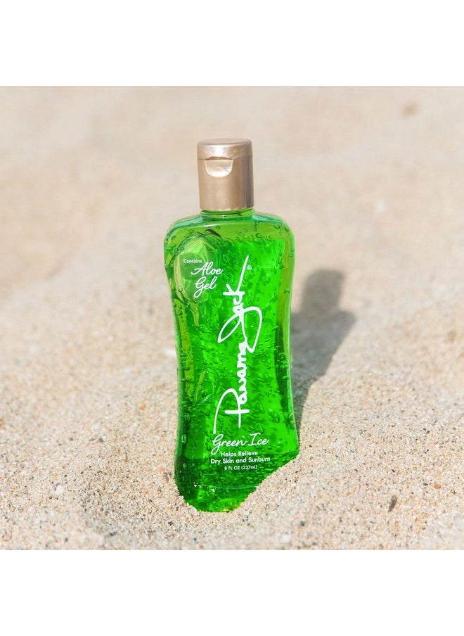 Panama Jack Green Ice Gel - Aloe Vera After Sun Formula Contains No Alcohol, Helps Preserve Tan, Relieves & Moisturizes Dry Skin & Sunburn, 8 FL OZ (Pack of 6)