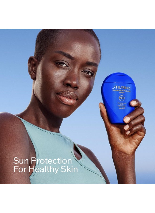 Shiseido Ultimate Sun Protector Lotion - 300 mL - Invisible Broad-Spectrum SPF 60+ Sunscreen for Face & Body - Lightweight Formula - All Skin Types - Free of Oxybenzone & Octinoxate