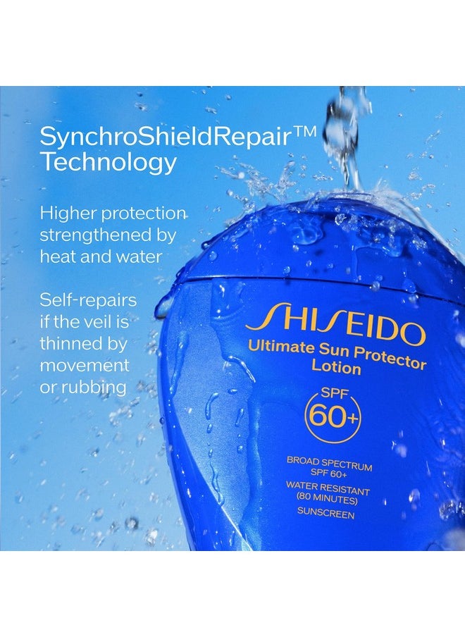 Shiseido Ultimate Sun Protector Lotion - 300 mL - Invisible Broad-Spectrum SPF 60+ Sunscreen for Face & Body - Lightweight Formula - All Skin Types - Free of Oxybenzone & Octinoxate
