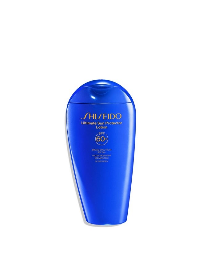 Shiseido Ultimate Sun Protector Lotion - 300 mL - Invisible Broad-Spectrum SPF 60+ Sunscreen for Face & Body - Lightweight Formula - All Skin Types - Free of Oxybenzone & Octinoxate
