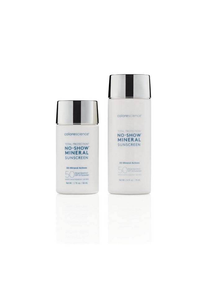 Colorescience Total Protection No-Show Mineral Sunscreen SPF 50, 100% Invisible all-mineral sunscreen for all skin tones & types