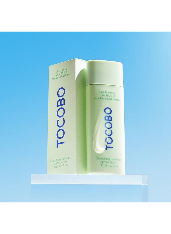 TOCOBO Cica Calming Sun Serum SPF50 PA++++ 50 ml 1.69 fl. oz - Fermented Cica Complax, Cape Aloe Leaf Extract, Soothing Overheated Skin, Reduces Skin Tempetature