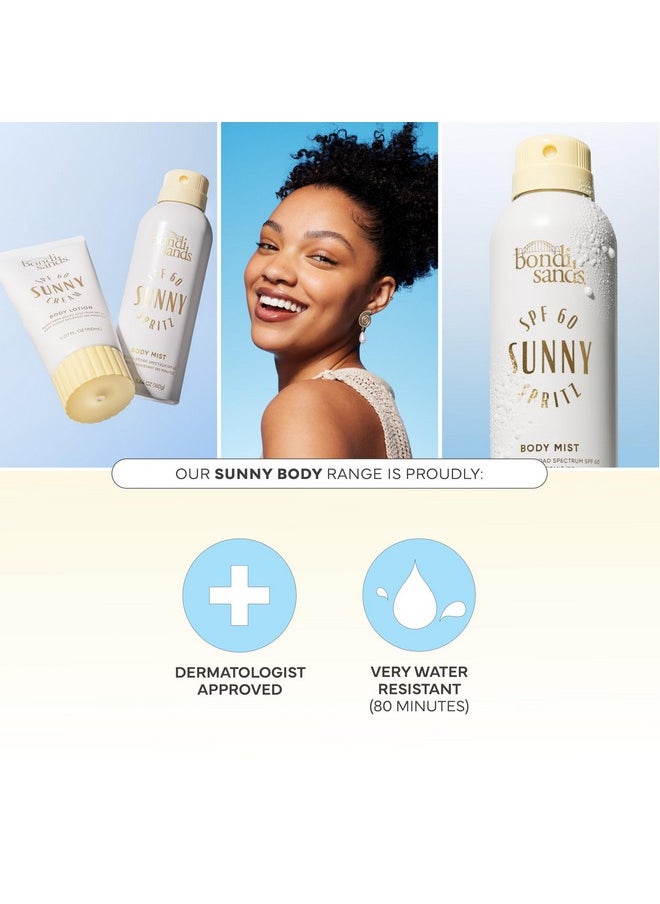 Bondi Sands Sunny Spritz SPF 60 Body Mist, Nourishing + Hydrating Broad Spectrum Sunscreen Spray, Dermatologist-Approved, Water-Resistant, 5.64 Oz