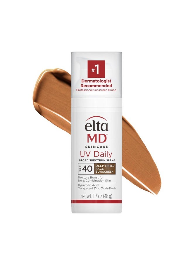 EltaMD UV Daily SPF 40 Tinted Face Sunscreen Moisturizer, Deep Tinted Sunscreen for Face Moisturizers, 1.7 oz Pump