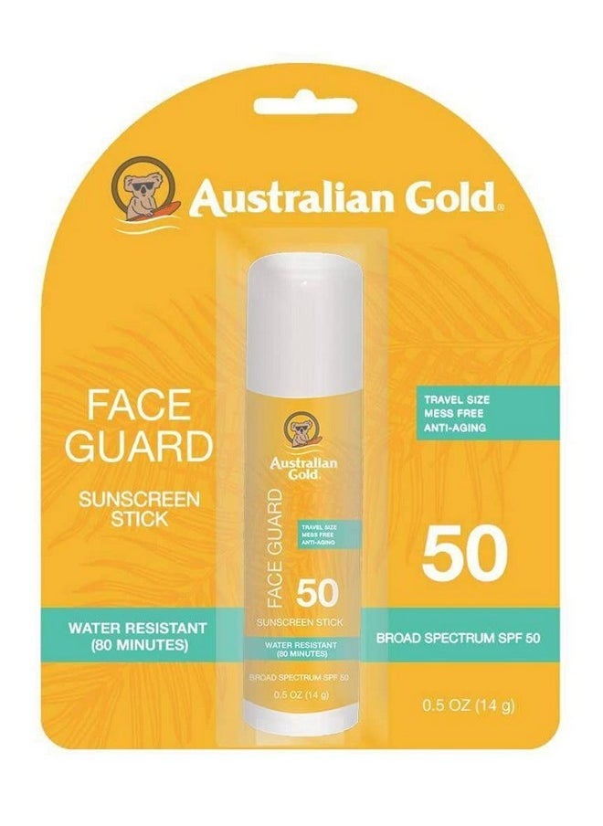 Australian Gold Spf#50 Face Guard Stick 0.6 Ounce (17ml) (3 Pack)