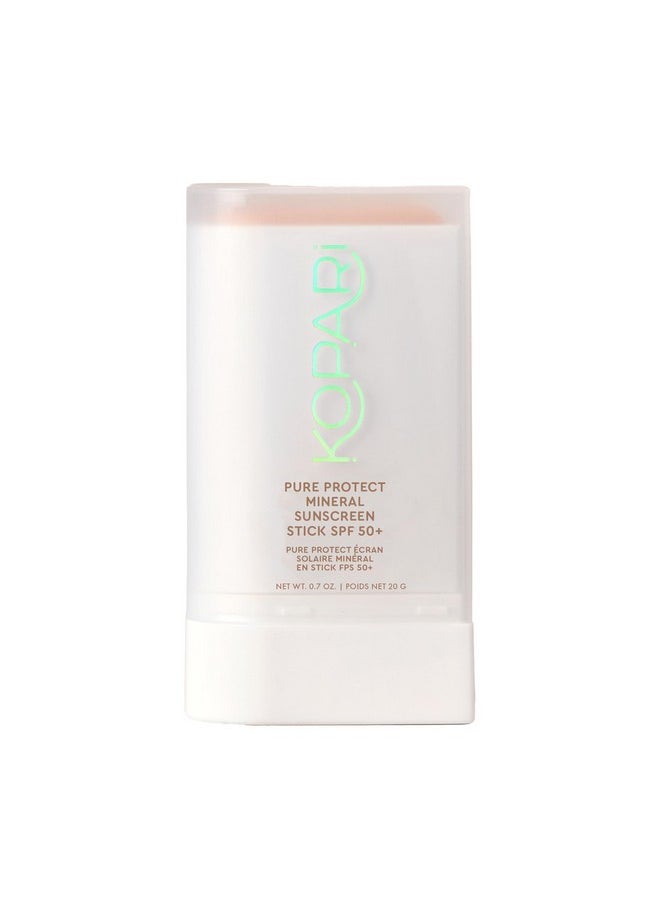 Kopari PURE PROTECT 100% Mineral Sunscreen Stick SPF 50+ Clear Zinc Oxide Face and Body Sunscreen with Hydrating Argan Oil, Shea Butter, Sheer Finish, Ultra-Portable, for Easy Reapplication