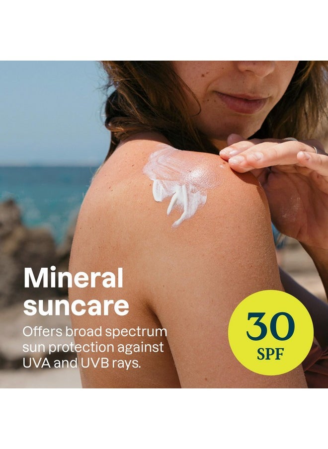 ATTITUDE Mineral Sunscreen for Sensitive Skin, EWG Verified, Broad Spectrum UVA/UVB, Dermatologically Tested, Plant and Mineral-Based Formula, Vegan, SPF 30, Unscented, 5.2 Oz