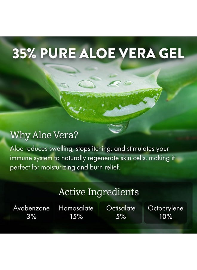 Aloe Up Sport Sunscreen Lotion SPF 50 - Broad Spectrum UVA/UVB Sunscreen Protector for Face and Body - With Hydrating Aloe Vera Gel - Non-Greasy - No White Cast - Reef Safe - Fragrance-Free - 3 Oz