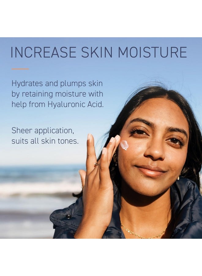 Brush On Block Sheer Genius Mineral Sunscreen plus Moisturizer, SPF 50, UVA/UVB & Blue Light Protection with Hyaluronic Acid, Goes on Sheer, No Residue, Reef Friendly, Vegan, Translucent, 1.7 oz
