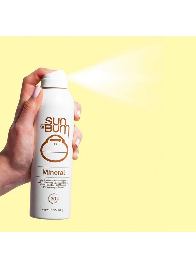 Sun Bum Mineral SPF 30 Sunscreen Body Spray | Water-Resistant Broad Spectrum Moisturizing Sunblock with Vitamin E | Hypoallergenic |Hawaii 104 Act Compliant (Octinoxate & Oxybenzone Free) | 6 oz